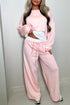 Overlay Long Sleeve Top Loose Drawstring Pant Set