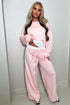 Overlay Long Sleeve Top Loose Drawstring Pant Set