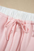 Overlay Long Sleeve Top Loose Drawstring Pant Set