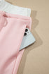 Overlay Long Sleeve Top Loose Drawstring Pant Set