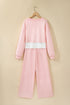 Overlay Long Sleeve Top Loose Drawstring Pant Set