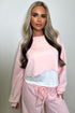 Overlay Long Sleeve Top Loose Drawstring Pant Set