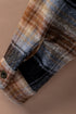 Oversize Rounded Hem Plaid Shacket With Slits