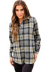 Oversize Rounded Hem Plaid Shacket With Slits