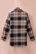 Oversize Rounded Hem Plaid Shacket With Slits