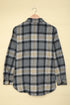 Oversize Rounded Hem Plaid Shacket With Slits