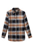 Oversize Rounded Hem Plaid Shacket With Slits