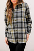 Oversize Rounded Hem Plaid Shacket With Slits
