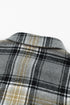Oversize Rounded Hem Plaid Shacket With Slits