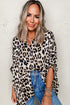 Oversized Animal Print High Low Button Down Shirt