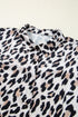 Oversized Animal Print High Low Button Down Shirt