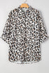 Oversized Animal Print High Low Button Down Shirt