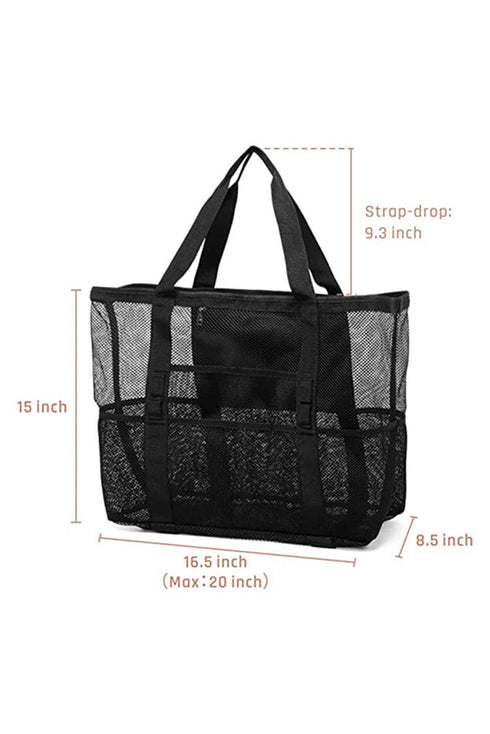 Oversized Breathable Mesh Multi Pocket Vacation Tote