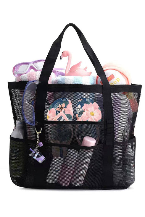 Oversized Breathable Mesh Multi Pocket Vacation Tote