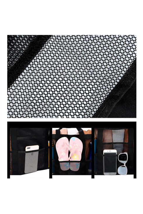 Oversized Breathable Mesh Multi Pocket Vacation Tote