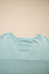 Oversized Button Detail V Neck Drop Shoulder Sweatshirt