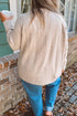 Oversized Cable Knit Round Neck Tunic Length Sweater