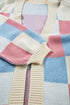 Oversized Check Pattern Open Front Knit Cardigan