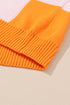 Oversized Checkerboard Knit Balloon Sleeve Pullover Sweater