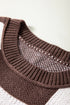 Oversized Checkerboard Knit Balloon Sleeve Pullover Sweater