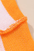 Oversized Checkerboard Knit Balloon Sleeve Pullover Sweater