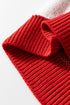 Oversized Checkerboard Knit Balloon Sleeve Pullover Sweater