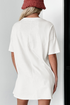 Oversized Checkered Ghost Print Crew Neck Tee