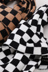 Oversized Checkered Soft Cotton Knit Fringed Scarf