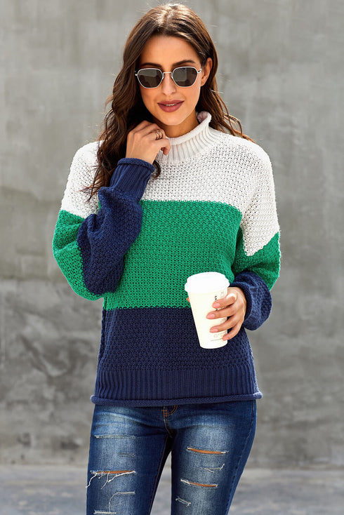 Oversized Chunky Batwing Long Sleeve Turtleneck Sweater