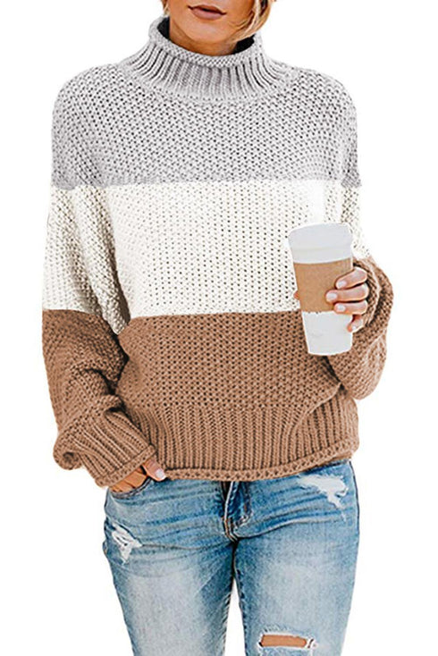 Oversized Chunky Batwing Long Sleeve Turtleneck Sweater