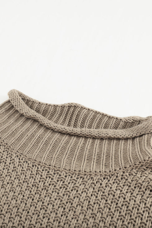 Oversized Chunky Batwing Long Sleeve Turtleneck Sweater