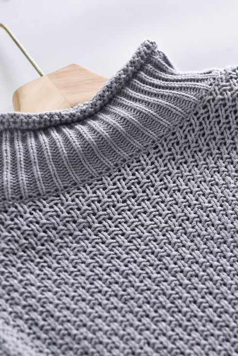 Oversized Chunky Batwing Long Sleeve Turtleneck Sweater