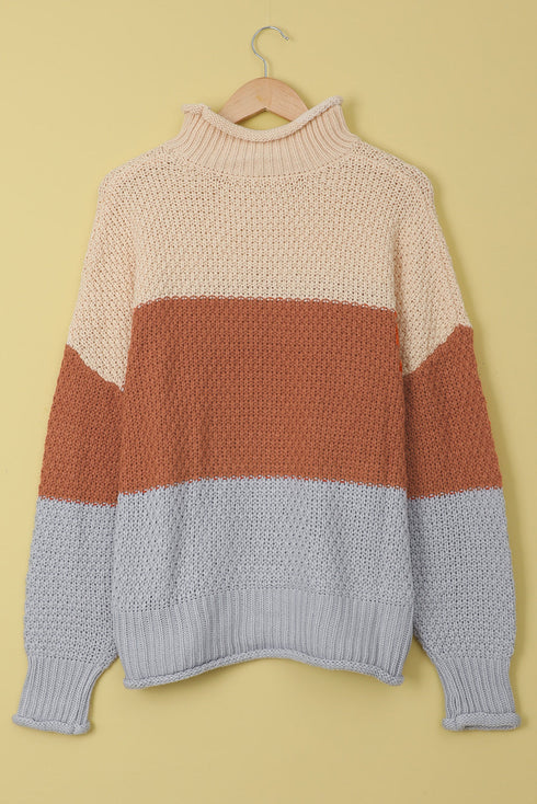 Oversized Chunky Batwing Long Sleeve Turtleneck Sweater