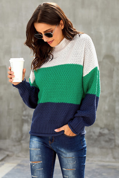 Oversized Chunky Batwing Long Sleeve Turtleneck Sweater