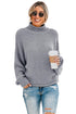 Oversized Chunky Batwing Long Sleeve Turtleneck Sweater