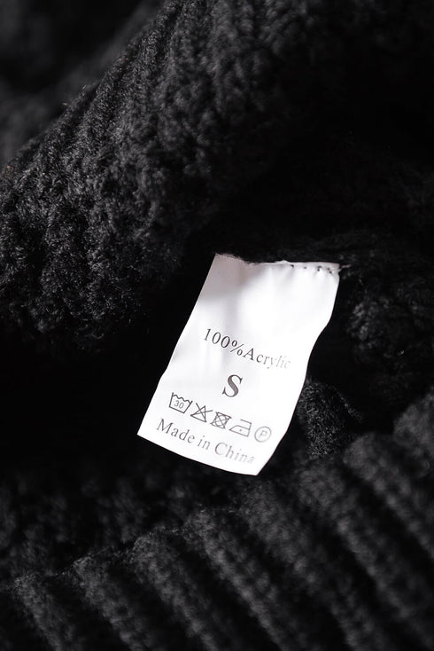 Oversized Chunky Batwing Long Sleeve Turtleneck Sweater