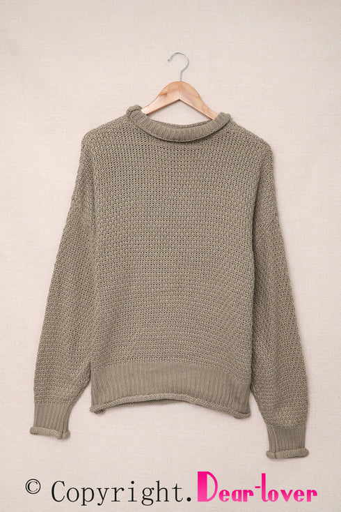 Oversized Chunky Batwing Long Sleeve Turtleneck Sweater