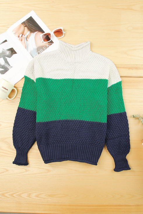 Oversized Chunky Batwing Long Sleeve Turtleneck Sweater