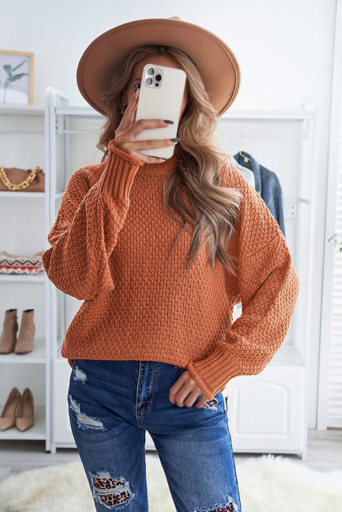 Oversized Chunky Batwing Long Sleeve Turtleneck Sweater