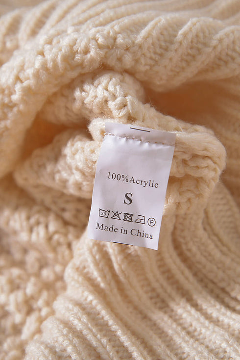 Oversized Chunky Batwing Long Sleeve Turtleneck Sweater