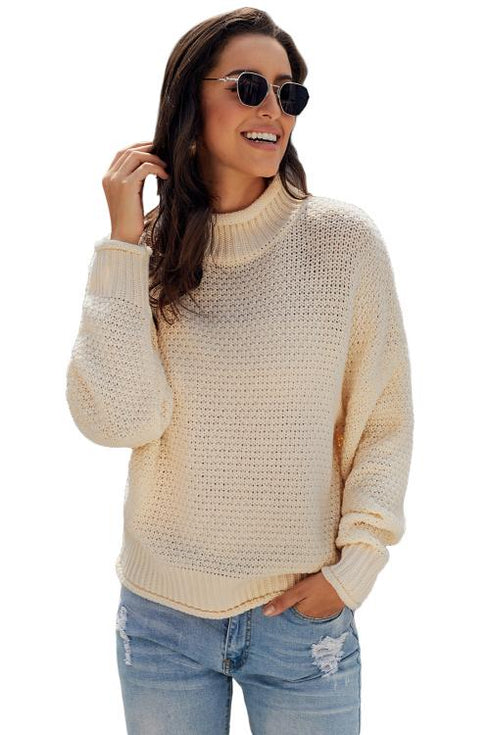 Oversized Chunky Batwing Long Sleeve Turtleneck Sweater