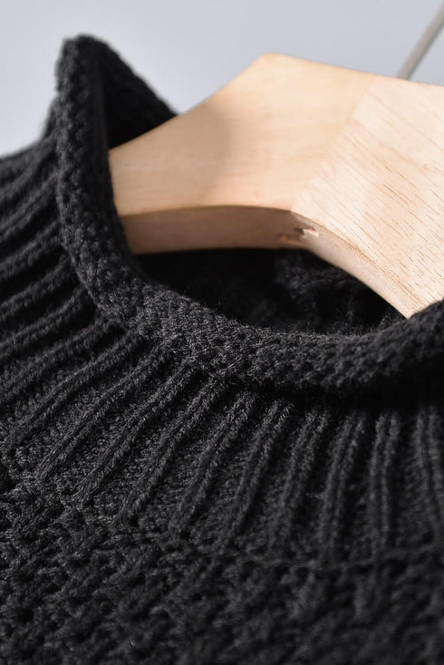 Oversized Chunky Batwing Long Sleeve Turtleneck Sweater