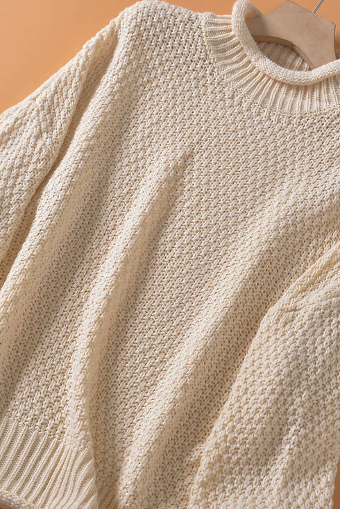 Oversized Chunky Batwing Long Sleeve Turtleneck Sweater