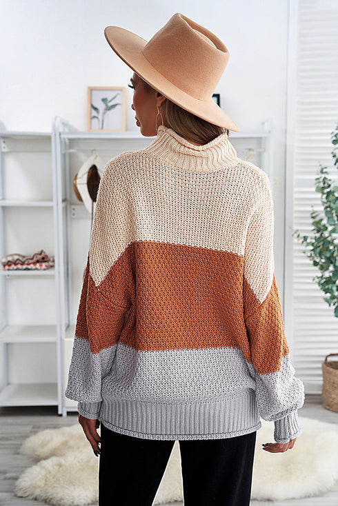Oversized Chunky Batwing Long Sleeve Turtleneck Sweater