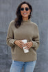 Oversized Chunky Batwing Long Sleeve Turtleneck Sweater