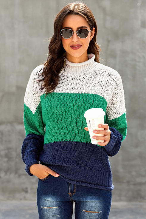 Oversized Chunky Batwing Long Sleeve Turtleneck Sweater