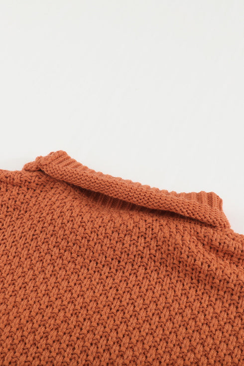 Oversized Chunky Batwing Long Sleeve Turtleneck Sweater