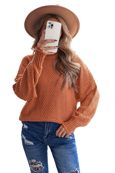 Oversized Chunky Batwing Long Sleeve Turtleneck Sweater