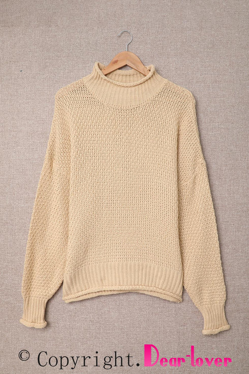 Oversized Chunky Batwing Long Sleeve Turtleneck Sweater
