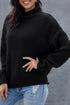 Oversized Chunky Batwing Long Sleeve Turtleneck Sweater